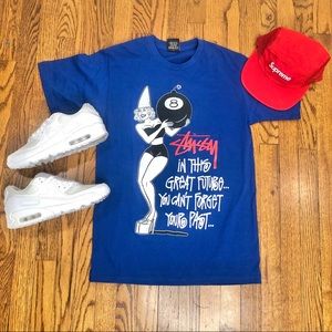 Stussy Gilbert Hernandez collab tee blue small